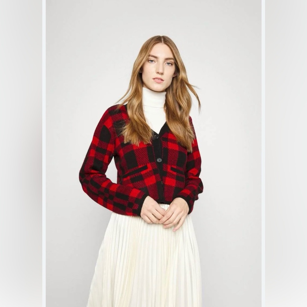 POLO Ralph Lauren Women’s Plaid Wool Cardigan Sweater XS